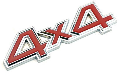 4 X 4 emblema cromato rosso