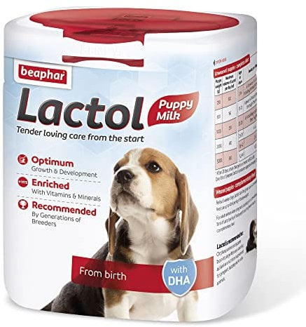 Beaphar - Lactol Puppy Milk 500g - Milk Replacer & Complete Feed for Newborn & Weaning Puppies - For growth & development - Contains DHA, Vitamins & Minerals - Ideal for Hand-Rearing - Use from Birth