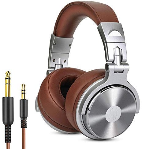Auriculares para DJ OneOdio, Auriculares de Estudio, Auricular sobre la Oreja, Auriculares estéreo Cable con micrófono, Auriculares cómodos Plegables con Orejeras proteínas