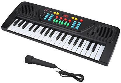 VGEBY 37 Keys Electronic Musical Keyboard, Multi-functional Kids Electronic Keyboard Piano with Mini Microphone Multiple Sounds and Rhythms Musical Education Toy Ideal Present for Kids