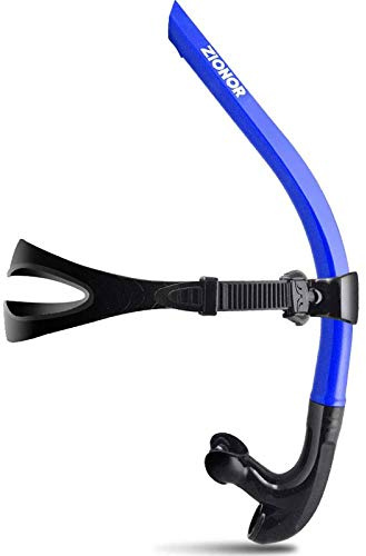 Schnorchel, ZIONOR T1 Dry Schnorchel Erwachsene Silikon für Schwimmtraining mit Bequemen Kopfpolster Center Mount Silikon Mundstück Einwegventil für Schwimmbad offenes Wasser