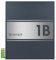 MOCAVI Briefkasten mit Edelstahl Hausnummer und Name anthrazit-grau (RAL 7016) MOCAVI Box 141 Postkasten mit Zeitungsfach Edelstahl-Detail matt Gravur Postkasten mit Zeitungsrolle groß modern DIN A4