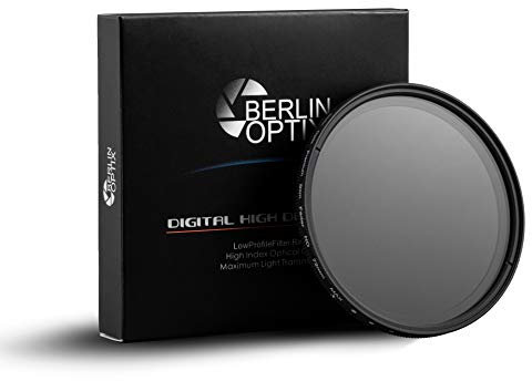 Berlin Optix Variabler ND Filter 55 mm ∙ ND2 400 Graufilter 55 mm ∙ Dämmt wirkungsvoll einfallendes Licht ∙ Perfekt für Landschaftsfotografie und Architektur Aufnahmen