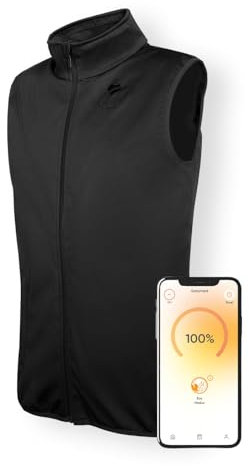 Vulpés Ganymed - Gilet riscaldabile Intelligente | Controllabile da Smartphone | Tecnologia Graphen | Progettato e sviluppato in Germania | Senza PowerBank (XL)