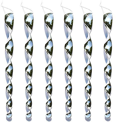 K&B Vertrieb Vogelabwehr reflektierend Windspirale Vogelschreck Vogelscheuche Taubenschreck Vogelabweiser 615 (6 Stück, Silber)