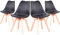 EGOONM Sillas Comedor Pack 4, Nordicas Negro Sillas para Cocina, Oficina, Bar, Sala de Estar-Silla de Cena (Negro)