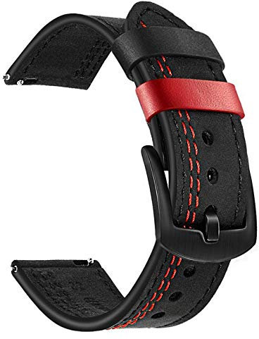 TRUMiRR Ersatz für HUAWEI Watch 5 46mm/GT 5 46mm/GT 4/GT 3 Pro Leder Armband, 22mm Doppelfarbe Echtes Leder Uhrenarmband