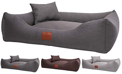 Leo4dog. Sofa Flash. 4 Größen, 3 Farben. Hundebett, Hundekissen, Hundesofa,Hundekorb. (M-80x60cm, Grau)