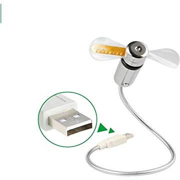 MTDH Flexible Mini USB Cooling Fan Cooler, Ventilador de refrigeración portátil con alimentación USB con cuello de cisne flexible para computadora portátil PC de escritorio