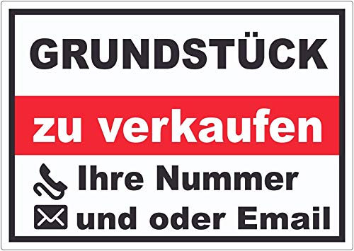Grundstück zu verkaufen Aufkleber A3 (297x420mm)
