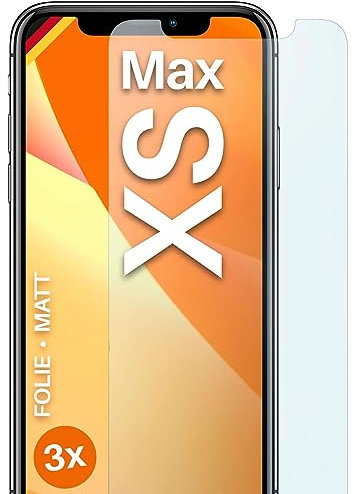 moex FlexProtect matte Schutzfolie für iPhone XS Max Displayschutz Folie matt gegen Reflexionen, Anti Reflex Handyfolie mit Sonnenschutz, Kompatibel mit jeder Handyhülle, 3 Stück