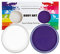 Profi-Schminke Fasching Set, Wasservermalbar 30g x 2 Colors Größere Schminkfarben, Faschingsschminke für Halloween, Fasching oder Verkleidungsparty, Weiß + Lila