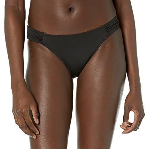 Amazon Essentials Bas de Bikini à Bande Plissée Latérale Femme, Noir Délavé, 42