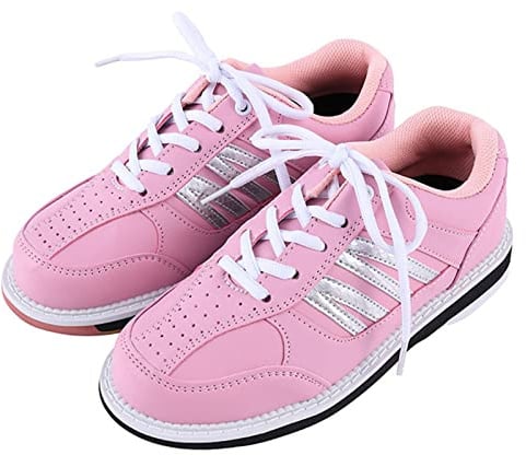 ZHENSI Chaussures De Bowling pour Femme Athlétique Léger Tampon Cuir À Lacets Intérieur Mode
