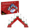 Idena 31604 - LED Adventsleuchter mit 7 LED Kerzenlichtern in Warmweiß, Schwibbogen aus rot lackiertem Holz, mit Ersatzlampe und Schalter, Deko für Innen, als Winter-, Advents- und Weihnachtsdeko