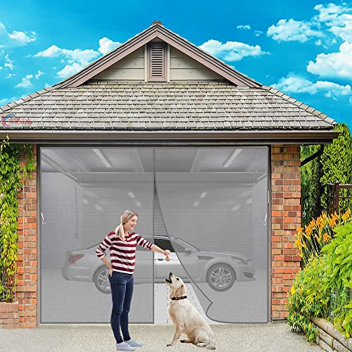 Mosquito Net Door Blind, 175x215cm Longer Magnets, Mesh Screen Door Magnets, Door Screen Magnetic Closure for Sliding Front Doorway - Gray Z