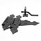 DOJA Barcelona | Scharniere Klappbar und Gartentor Schloss | T-Gartentor Scharnier 150x45x185x2,5mm | Türschloss Riegel 48x38x58mm | Schmiedeeisen | Türriegel/Türscharniere für Holztüren