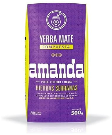 AMANDA Té mate Hierba Serranas - Yerba Mate Compuesta con Hierbas Serranas, 500 g