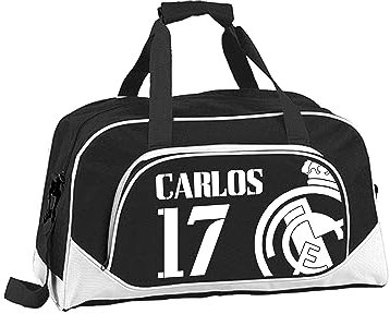 Mochila Bolsa deportiva Futbol Madrid, mochila deporte futbol. Bolsa deporte personalizable, Bolsa deporte niño y niña, mochila personalizada deporte futbol (Negro)