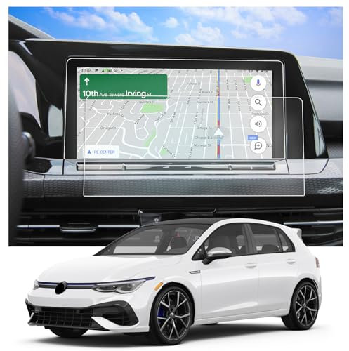CDEFG Kompatibel mit VW Golf 8 MK8 GTI GTD GTE 2020-2022 2023 Navigation Schutzfolie 4H Kratzfest 10 Zoll GPS Displayschutzfolie Navi Folie Golf 8 Zubehör 2 Stück