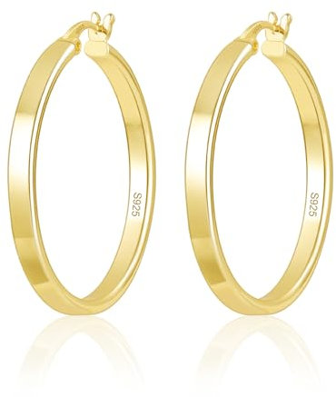 ALEXCRAFT 14K Dick Creolen Gold Groß Damen Goldener Ohrringe Vergoldete Geschenk für Frauen Freundin Mama Mädchen