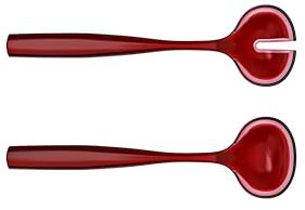 Guzzini - DOLCEVITA, Posate Insalata, Realizzate in Plastica a Base Biologica e 100% Riciclabile - Rosso Trasparente, 28 cm - 29730165