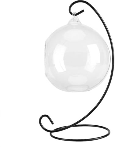 Jarrón colgante de cristal, maceta de cristal, con marco para balcón, calles interiores