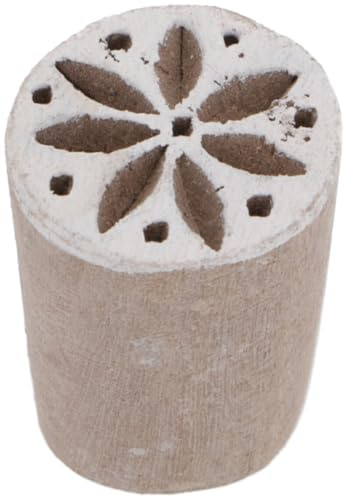 GURU SHOP Indischer Textilstempel, Holz Stoffdruckstempel, Blaudruck Stempel, Druck Modell - Ø 2 cm Sternblüte 2