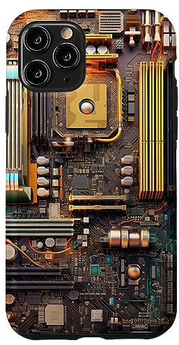 Carcasa para iPhone 11 Pro Funda para teléfono de placa base Fantasy Tech CPU Chipset Bios RAM