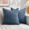 FDTERN 2er Set Denim Blau Kordsamt Kissenbezug 35x35CM Weich Moderne Dekorative Kissenbezüge Kissenhülle Dekokissenbezug Sofakissen Dekokissen Boho Deko für Sofa Schlafzimmer Wohnzimmer Balkon