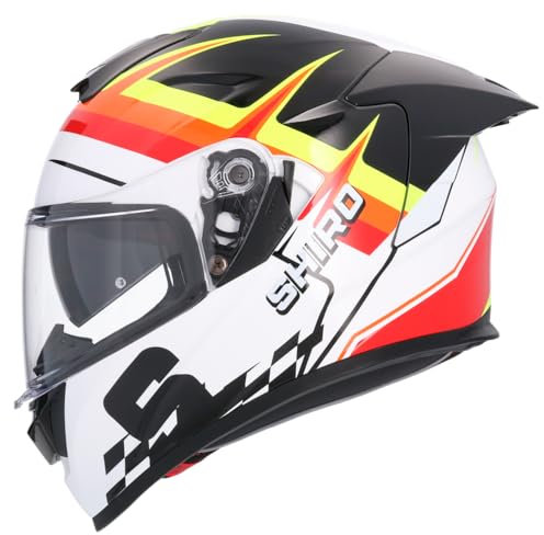 Shiro Helme Shiro Pegasus Motorradhelm Weiß und Neranja SV 22.06 (M 57/58)