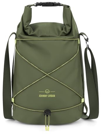 Johnny Urban Dry Bag 7L Grün - Theo - Drybag für Stand Up Paddle, Kanu, Kajak, Angeln, Camping - wasserdichte Tasche zum Umhängen - Kleine Wetbag - SUP Zubehör