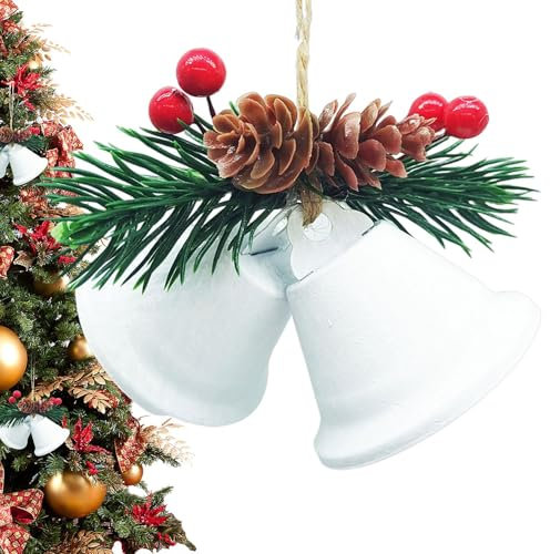 Ornamenti Per Campanelle Di Natale - Affascinanti Decorazioni Natalizie, Abete Rosso Artificiale Decorativo Con Bacche Rosse | Deliziose Decorazioni Rosse, Bianche E Verdi Che Aggiungono Allegria Agli