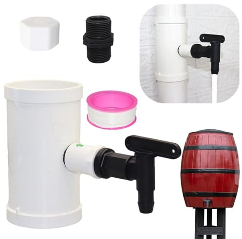 Fallrohr-Regenumlenker – Tragbarer Regenfass-Adapter, Recycling-Regenwasser-Fallrohr-Abweiser | Regensammler-Fallrohr-Umsteller Von Der Dachrinne Mit Stecker Und Wasserhahn Für Fallrohr, (75 Mm, 110 M