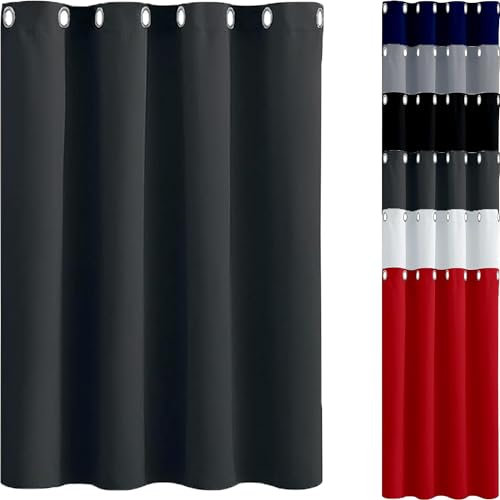 JIAHAO Thermovorhang Kälteschutz 210 x 100 cm Wohnzimmer Lärmschutz Thermogardine mit Ösen Warm Thermovorhang mit Ösen Langlebig Und Pflegeleicht für Fenster Wohnzimmer, Dunkelgrau