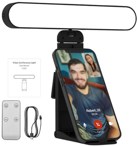 Video Conference Lighting, Clip on Computer Lights, Portable Monitor Light, Video Call Lighting, 360° Rotating Computer Lighting for Professional Video Calls and Streaming, Compact Laptop Light