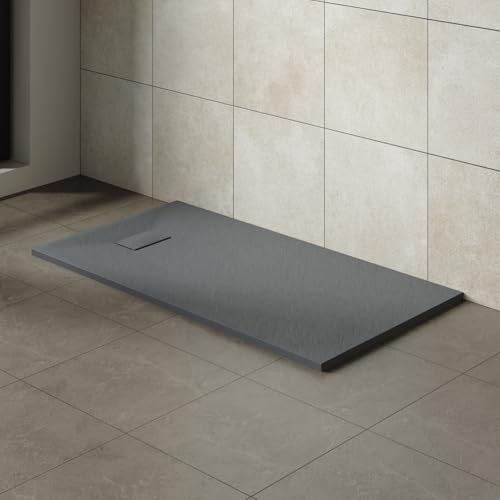 Aquariss 1600x800mm SMC Anti Slip Shower Base Tray Rectangular for Shower Enclosure Anthracite