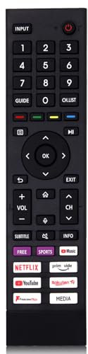 Replacement ERF3A80 Hisense TV Remote Control for Hisense 4K UHD Smart TV 43A6GTUK 50A6GTUK 55A6GTUK 43A6G 50A6G 55A6G 60A6G 65A6G 70A6G 75A6G