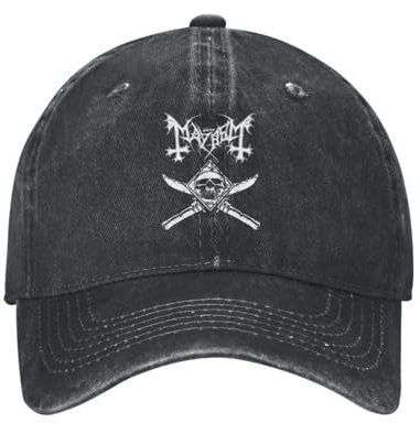 UAISBUUW Mayhem The of Black Metal Baseballmützen Vintage Distressed Denim Rapper Death Band Snapback Cap Unisex Outdoor Verstellbare Passform Hüte Cap Baumwolle, für alle Jahreszeiten