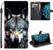 SEHEYA Etui Compatible avec Wiko View 5 Plus/Wiko View 5 Coque à Rabat Magnétique Flip Folio Portefeuille Imprimé Animal Cuir PU Housse de Protection Case, Loup Gris