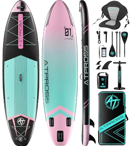 ATPROSS Planche pagaie Gonflable 350 x 89 x 15 cm, 200 kg, Extra Large, pour Adultes, avec kit d'accessoires de Sup de qualité supérieure et Sac à Dos, Planche de Kayak antidérapante, pour Yoga, | Planche à pagaie gonflable de 3,5 m x 88,9 cm avec kit d'accessoires haut de gamme et sac à dos, pour adultes et jeunes de