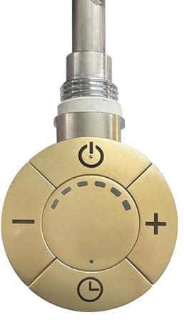 300w Brass/Gold Thermostatic Electric Element Round Electric Towel Rail Radiator Heater