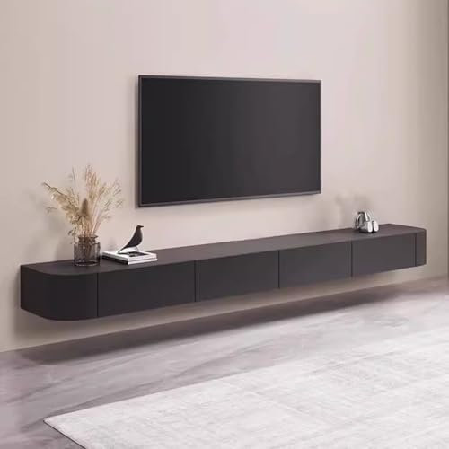 Easnuroz Meuble TV Flottant Meuble TV Mural 120-300cm avec Porte Et Grand Rangement Console TV Flottante, Étagère De Divertissement, Meuble TV Mural pour Le Salon(160cm/62.9in)