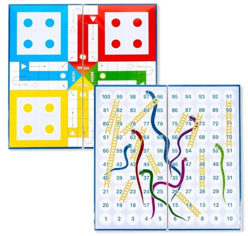 Ratna's Magnetic Snakes and Ladders with Ludo Board Game for Kids and Family Fun