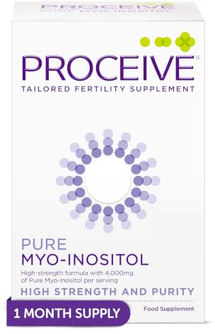 Proceive® Pure Myo-Inositol Supplement – 4000mg High Strength Daily Dose – 30 Sachets – Tasteless Powder – Vegan – Easy to Mix – Suitable for TTC