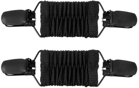 Tweruna 2Pcs Dress Clips Back Cinch, Waist Cincher Clip for Clothes | Adjustable Collar Clips for Shawls, Cardigans, Shirts, Sweaters, (Black, White)