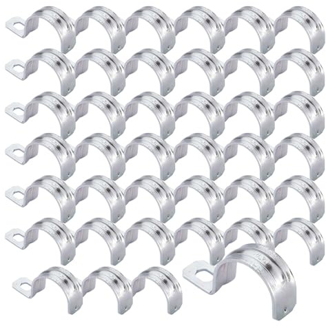 ZSUIQIN 40 Pcs Saddle Hose Clips, Hose Pipe Clips, U Bracket, Cable Clamps, can be Used to Secure Cables, Stainless Steel Pipes, Plastic Pipe, roof Drainage Pipes (1/2 )