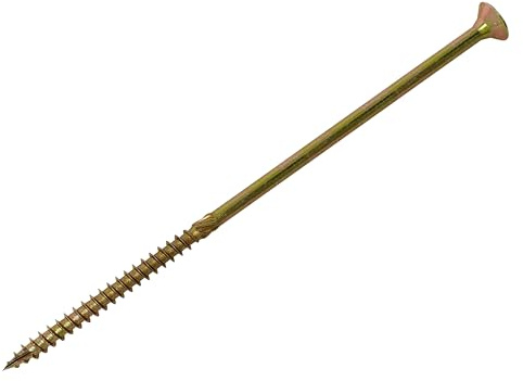 Forgefix Spectre™ PZ Compatible Wood Screw CSK ZYP 8.0 x 280mm Box 50, zinc yellow passivated finish for excellent resistance to corrosion