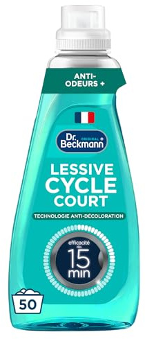 Dr. Beckmann - Lessive Liquide - Rapide Agit en 15min - odeurs+ 50 Lavages | 50 lavages- Linge propre en 15 min - jusqu'à 40 % d'énergie en moins - Anti-odeurs + - 7 jours fraîcheur - Made in France