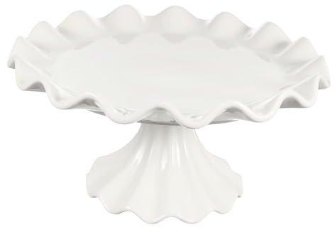 Angoily Présentoir à Gâteaux sur Pied Plateau de Présentation à Desserts Présentoirs à Pied pour Fêtes Assiette à Gâteau Céramique Support à Gâteaux